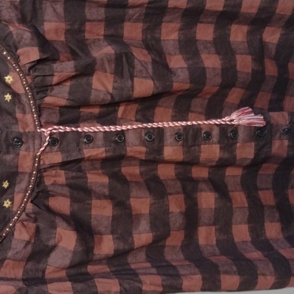 MADEWELL checkered top with embroidery size medium - Picture 5 of 12